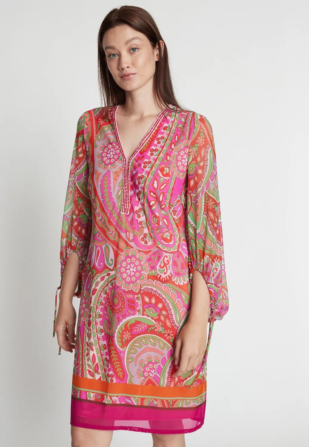 Ana Alcazar Revosy abito corto paisley rosa
