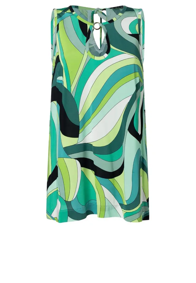 Ana Alcazar Ricoa top jersey verde scollo goccia