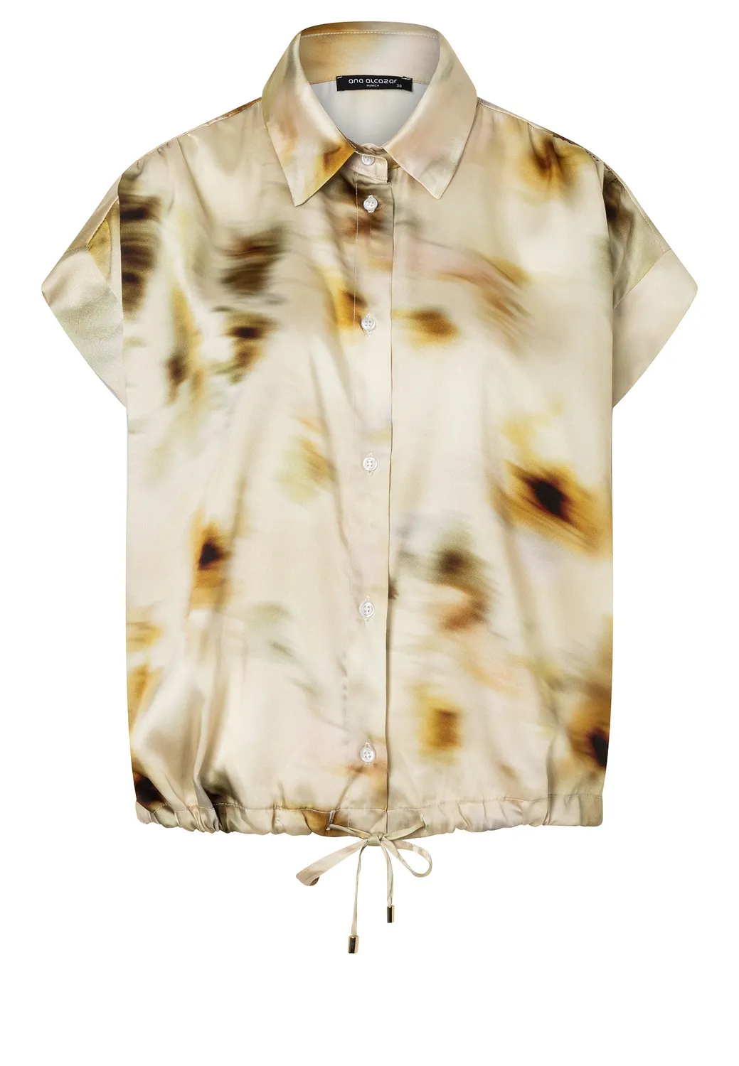 Ana Alcazar Draia camicia satin fantasia beige