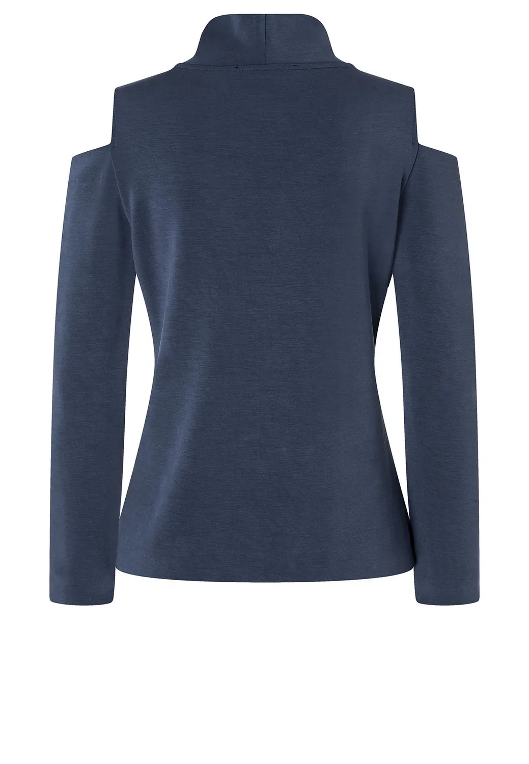 Ana Alcazar Senina top jersey blu spacchi spalle