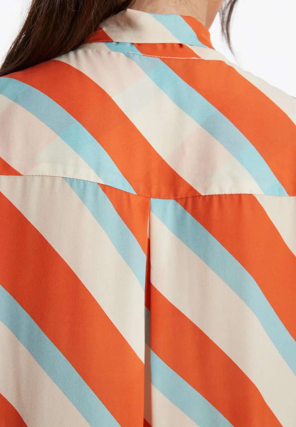Ana Alcazar Zedana camicia fiocco bianco arancione
