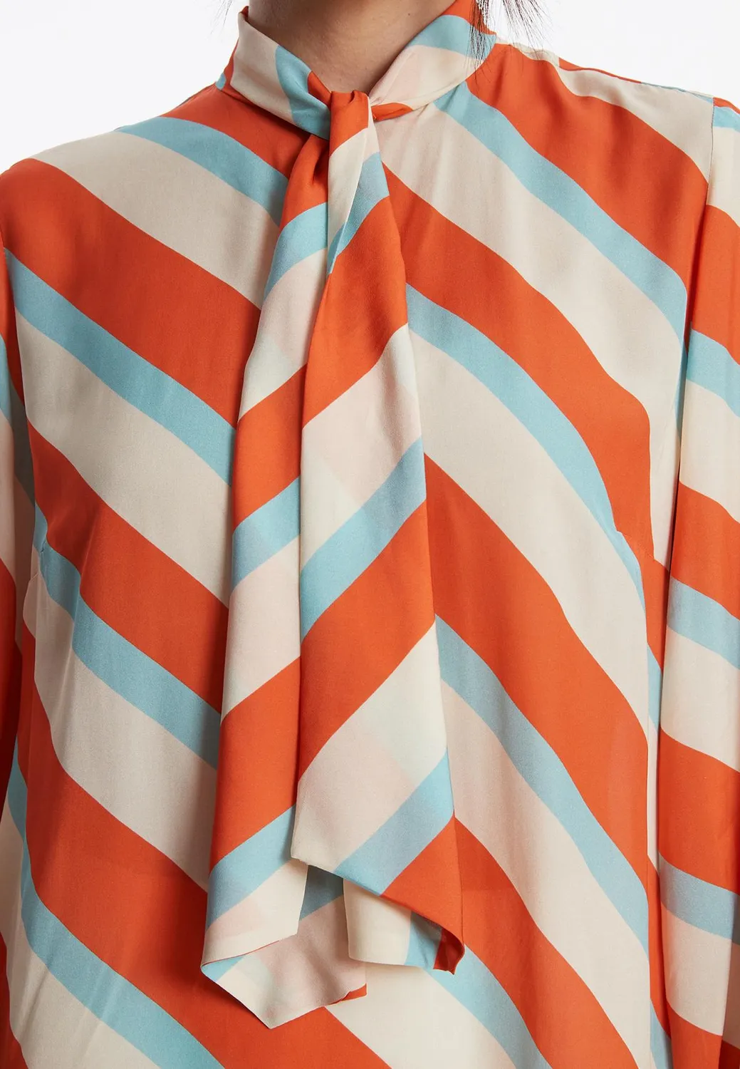 Ana Alcazar Zedana camicia fiocco bianco arancione
