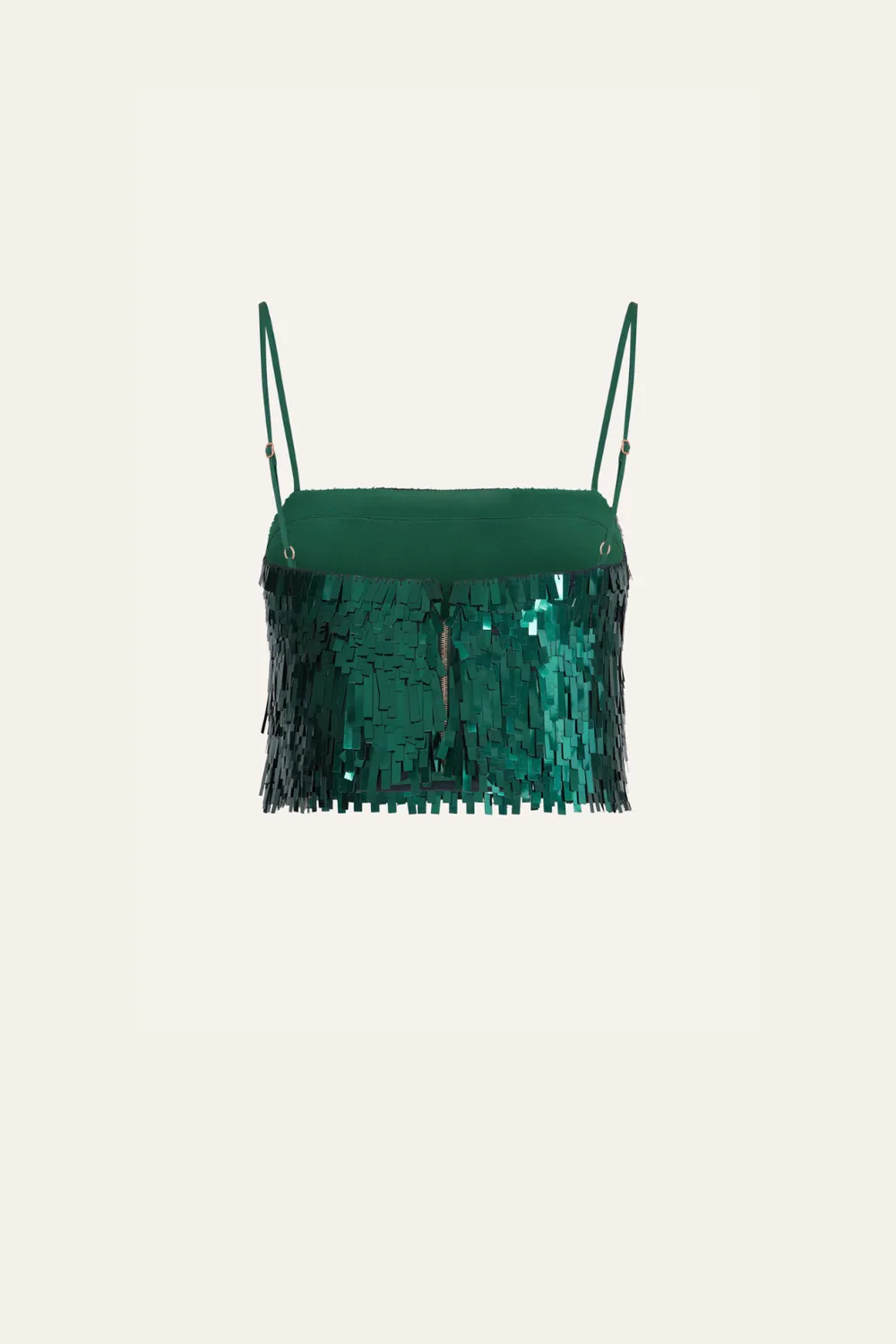 Johanna Ortiz Rio de Oro top crop paillettes verde