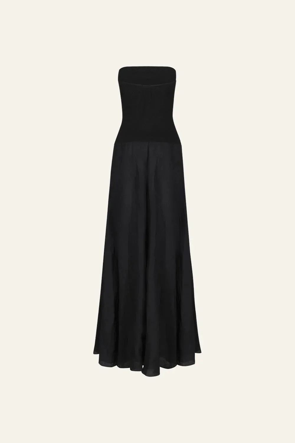 Johanna Ortiz Light And Sound Skirt gonna lino nera