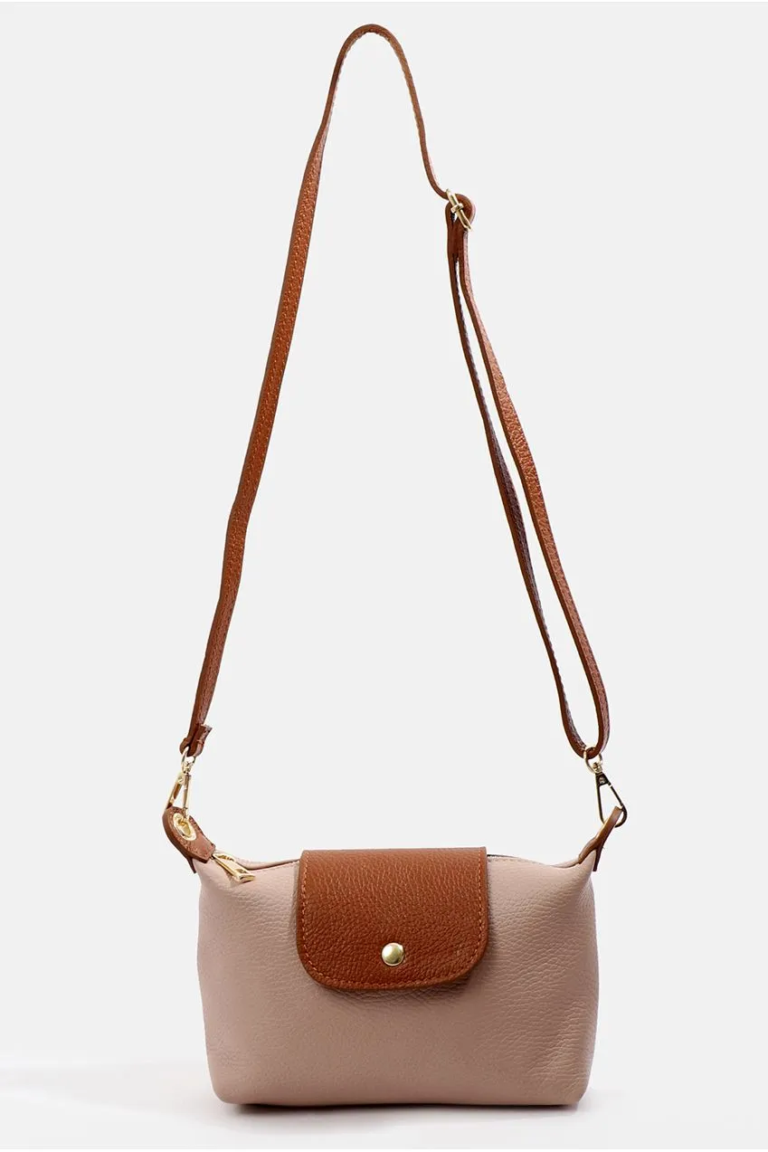 Pia Rossini Ricco borsa tracolla beige pelle