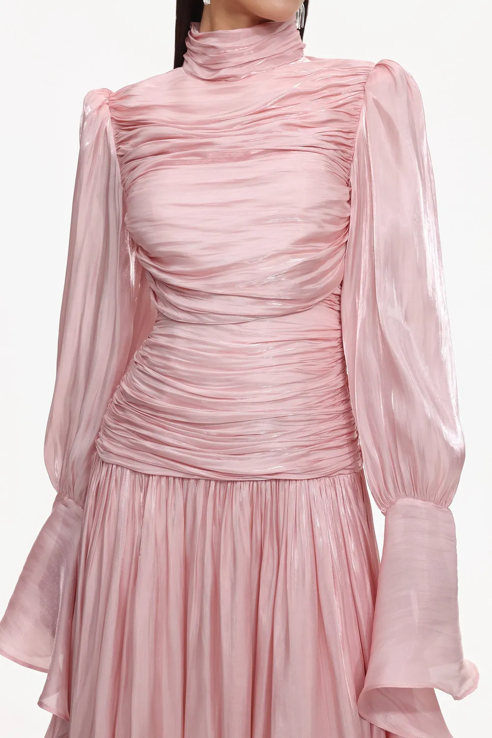 Bella Barnett Viky Resort abito lungo rosa manica lunga