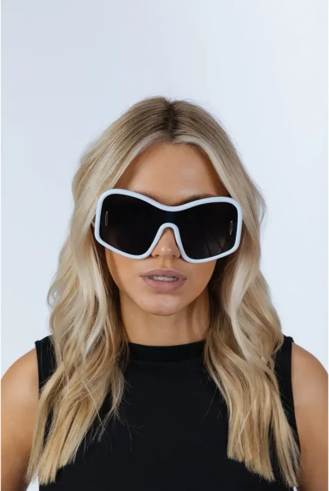 SVNX Square Oversized Mask occhiali da sole bianchi