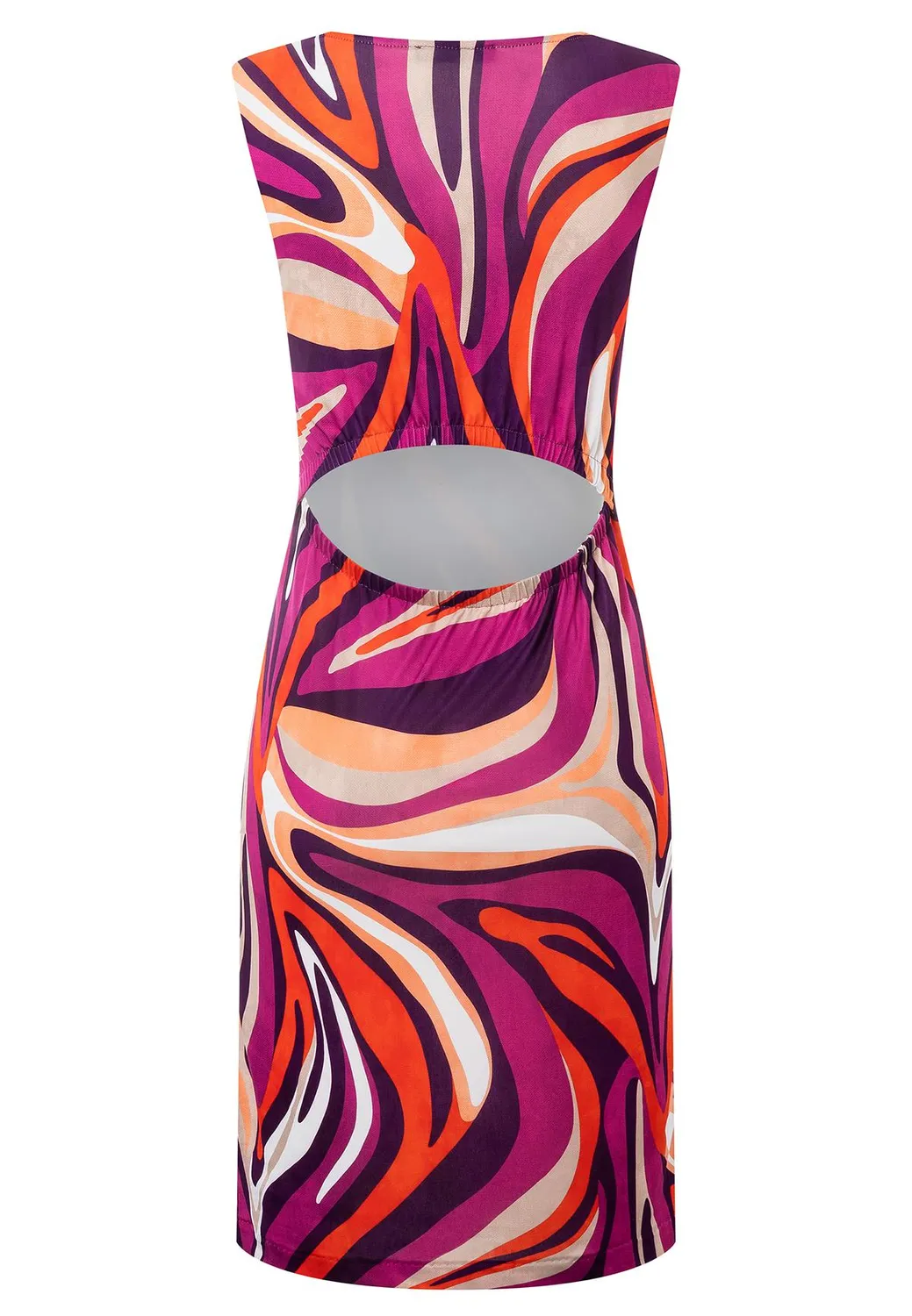 Ana Alcazar Primy tubino jersey stampa fucsia