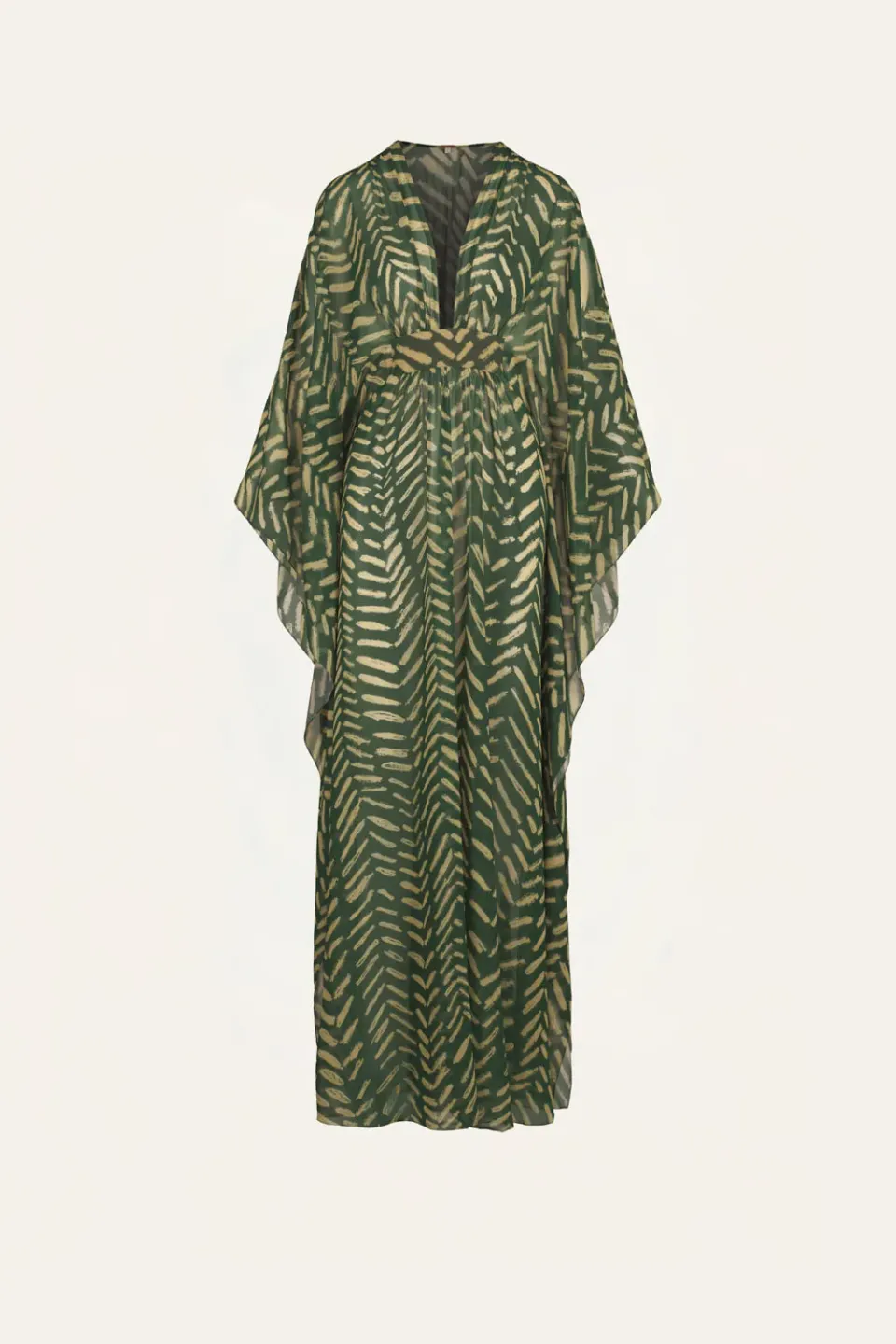 Johanna Ortiz Secret Garden abito georgette verde maxi