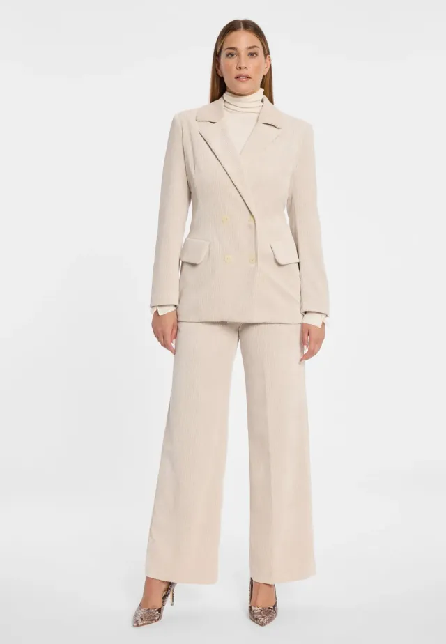 Ana Alcazar Adiba blazer velluto panna doppiopetto lungo
