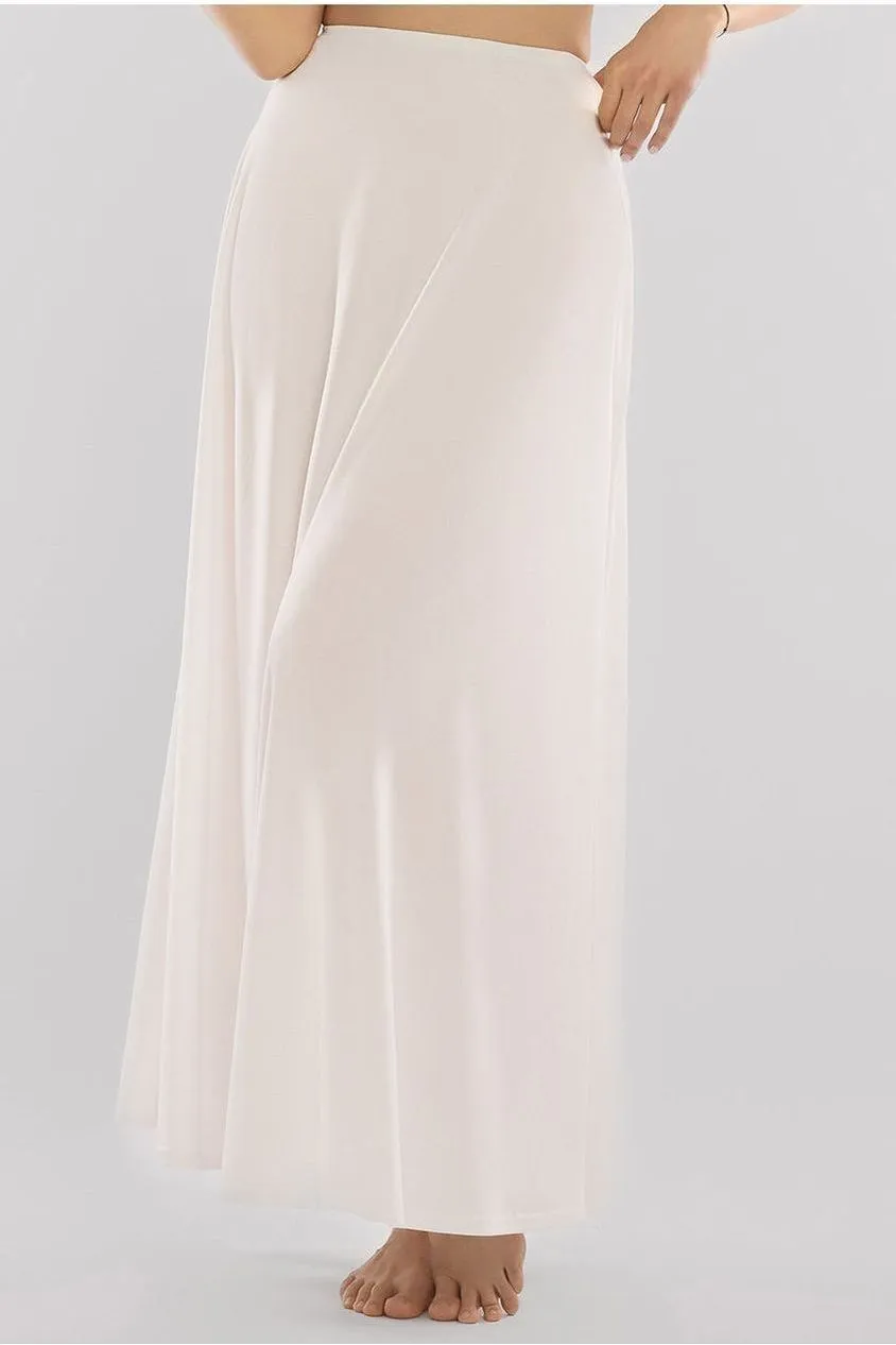 Goddiva Jersey Lining gonna maxi nera beige crema jersey