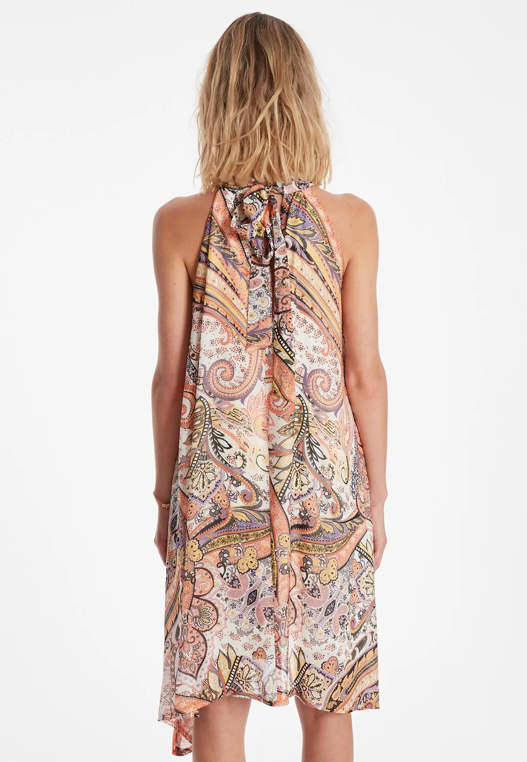 Ana Alcazar Zenny abito halterneck taglie 34-44 stampa paisley