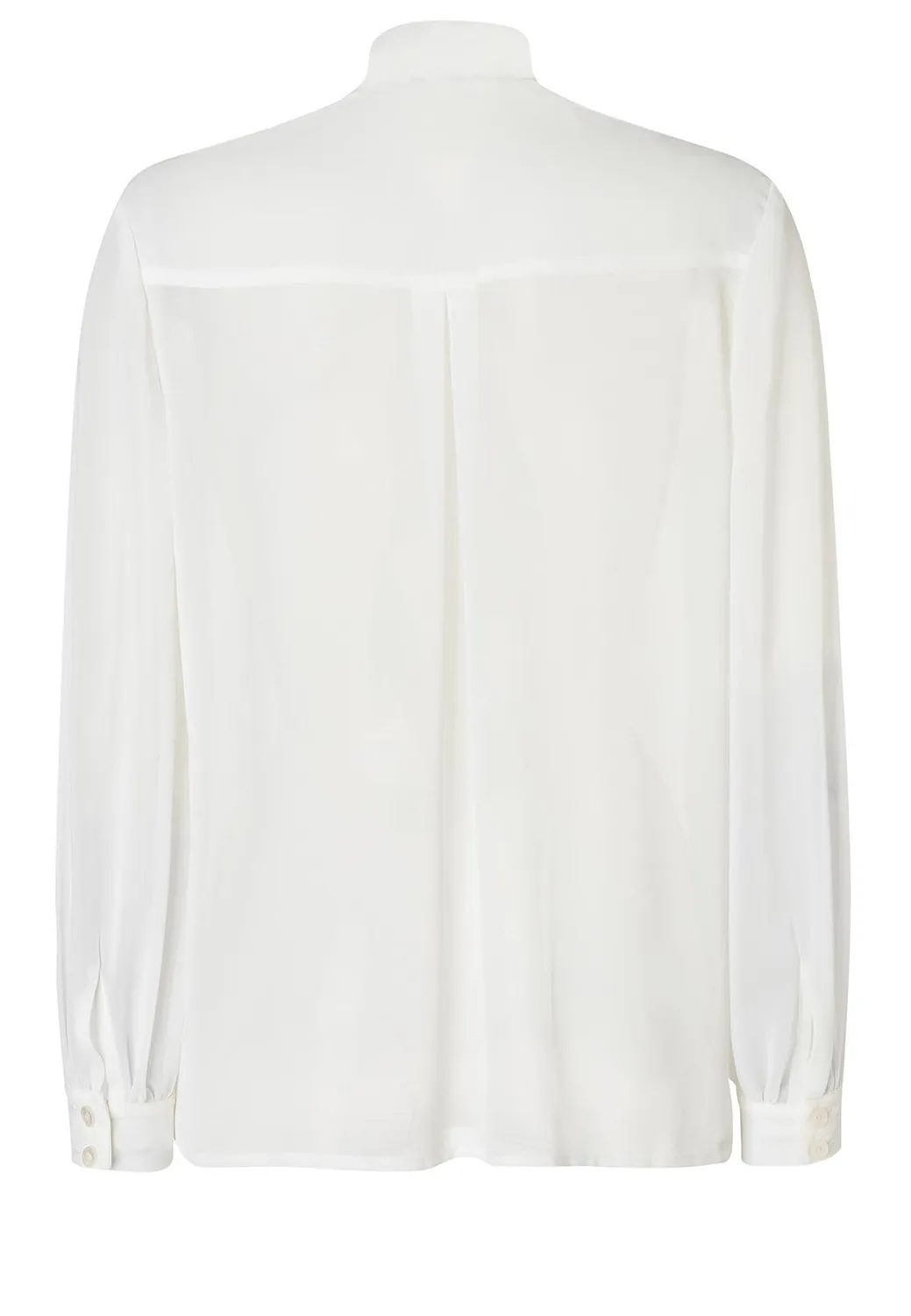 Ana Alcazar Swanea blusa chiffon bianca fiocco