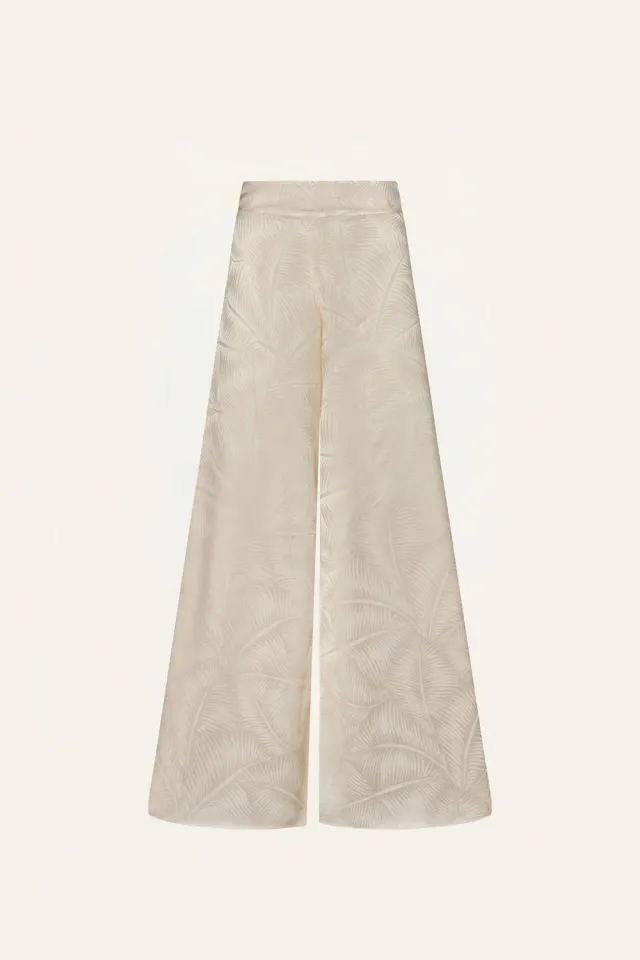 Johanna Ortiz Musical pantaloni palazzo ecru jacquard