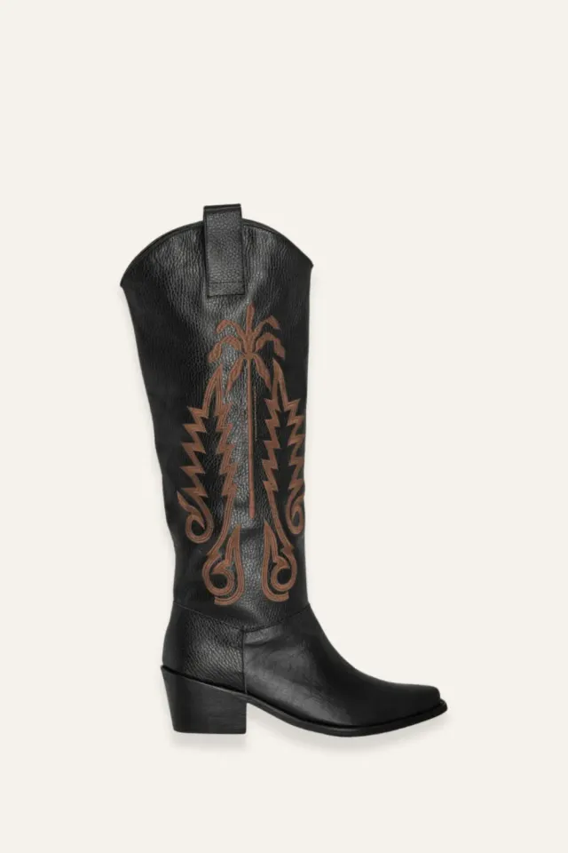 Johanna Ortiz Paradise Garden stivali pelle nero 36-41
