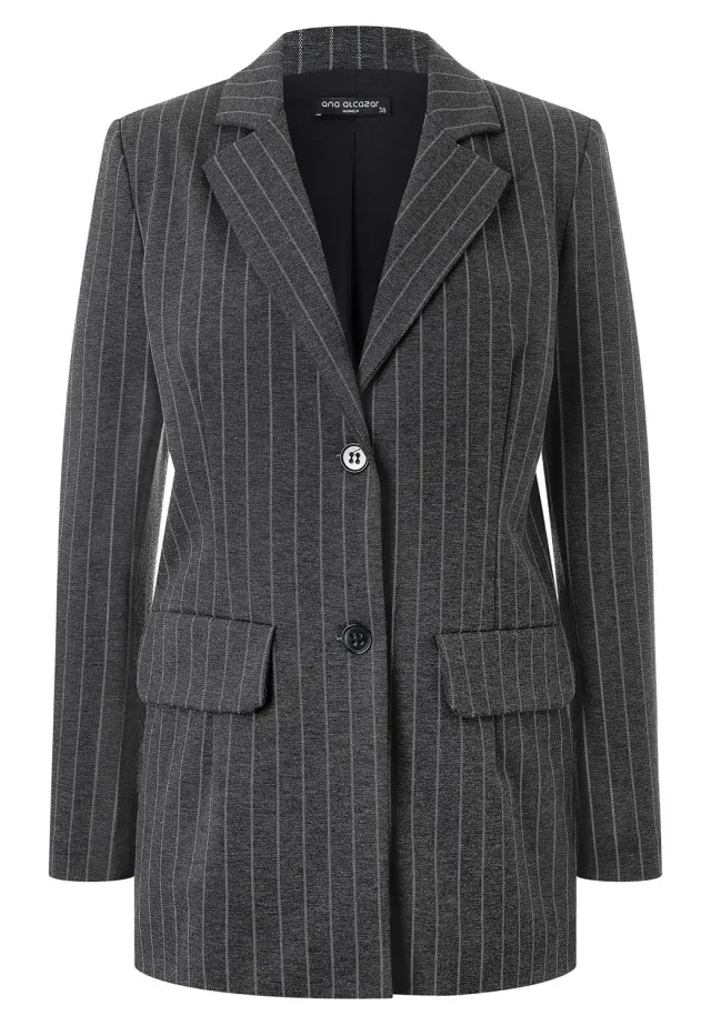 Ana Alcazar Mesea blazer oversize gessato grigio