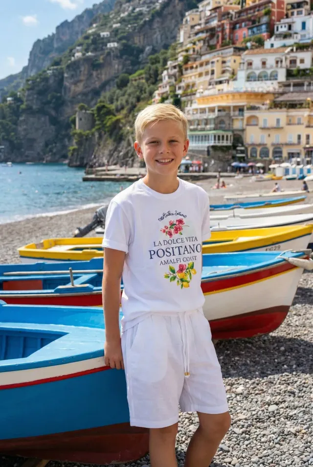 Antica Sartoria Everywhere FM016 T-Shirt Cotone Bianca Agrumi