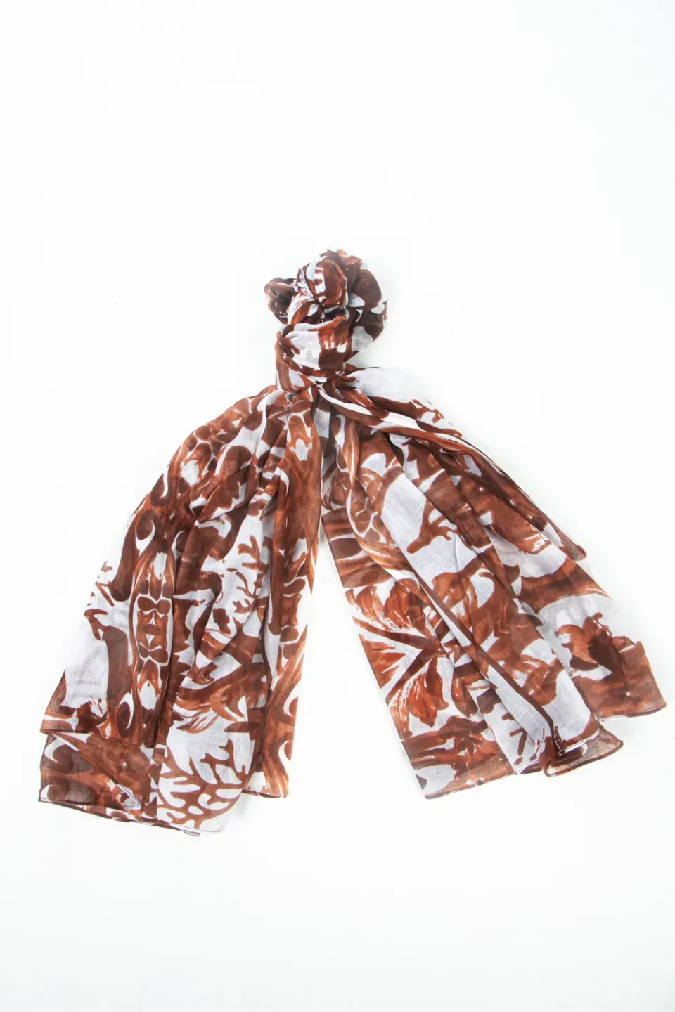 Antica Sartoria ER016 foulard marrone in cotone