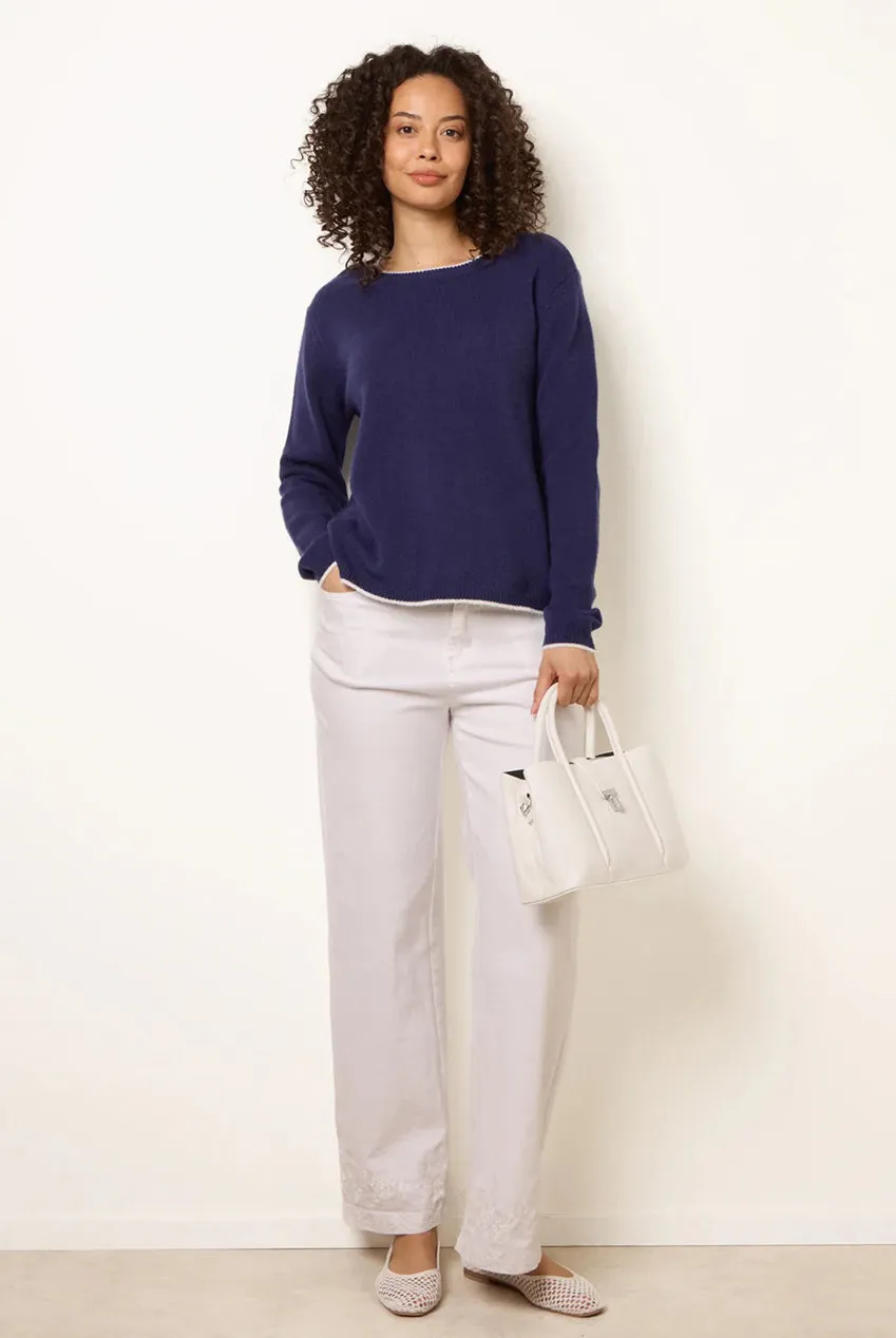 Blue Vanilla Back Bow maglione navy fiocco schiena