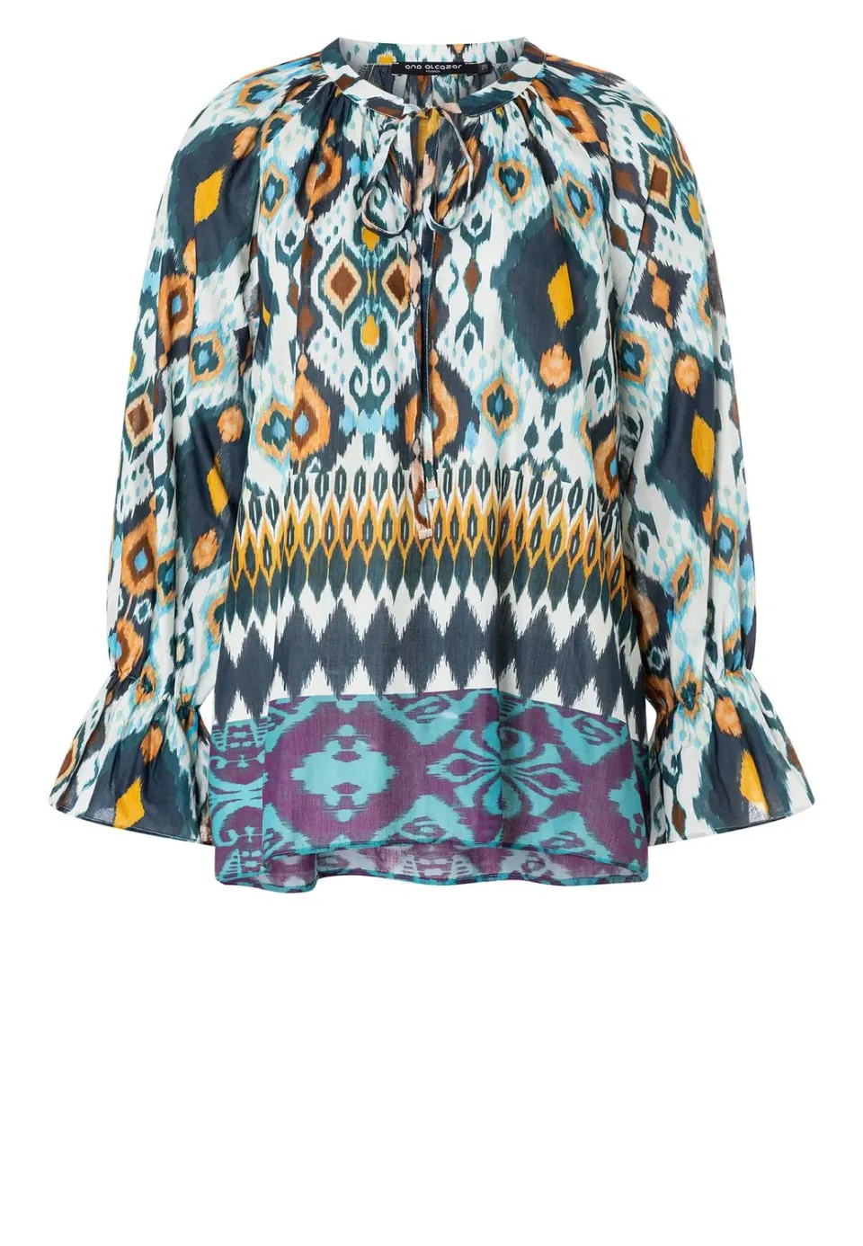 Ana Alcazar Kaira Wide Blouse blusa ampia blu zafferano