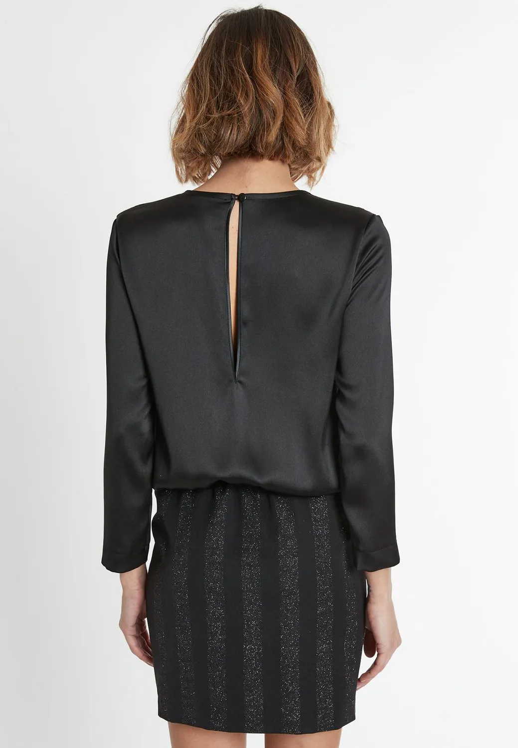 Ana Alcazar Sammy abito corto nero lurex