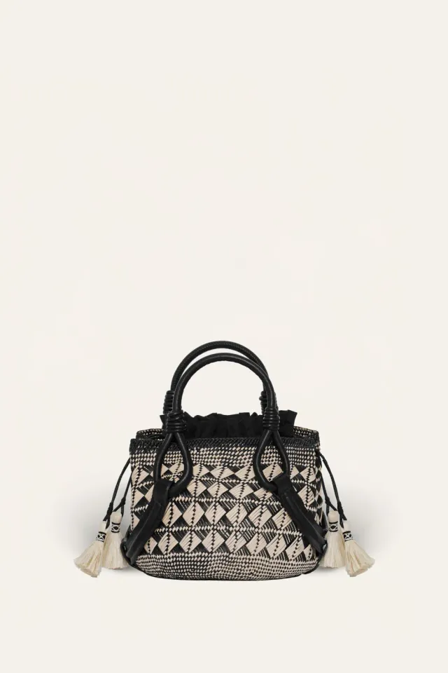 Johanna Ortiz Fluid Grace mini tote nero ecru