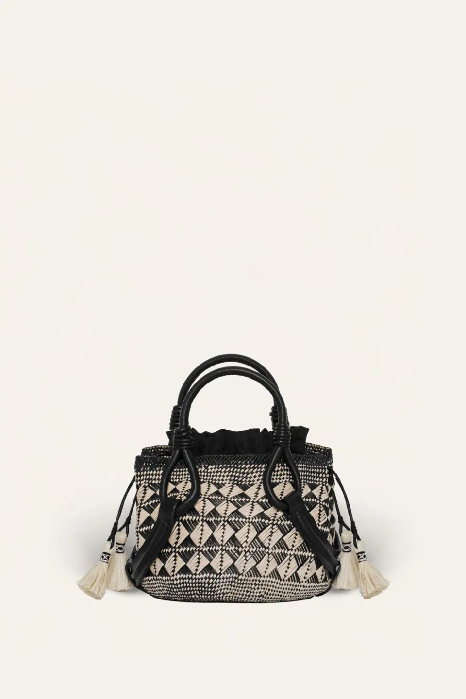 Johanna Ortiz Fluid Grace mini tote nero ecru
