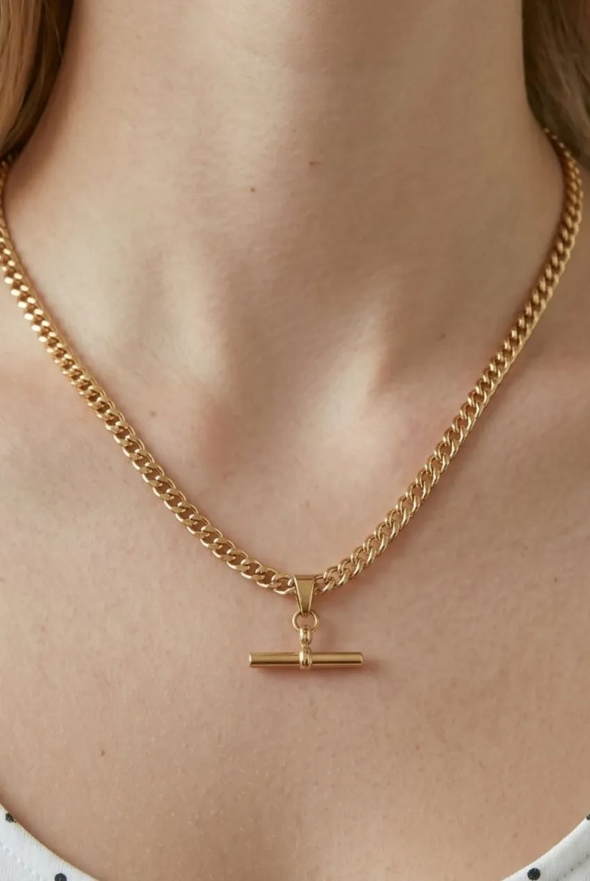 Uchi & Soto Kin Gold T-Bar collana oro catena groumette