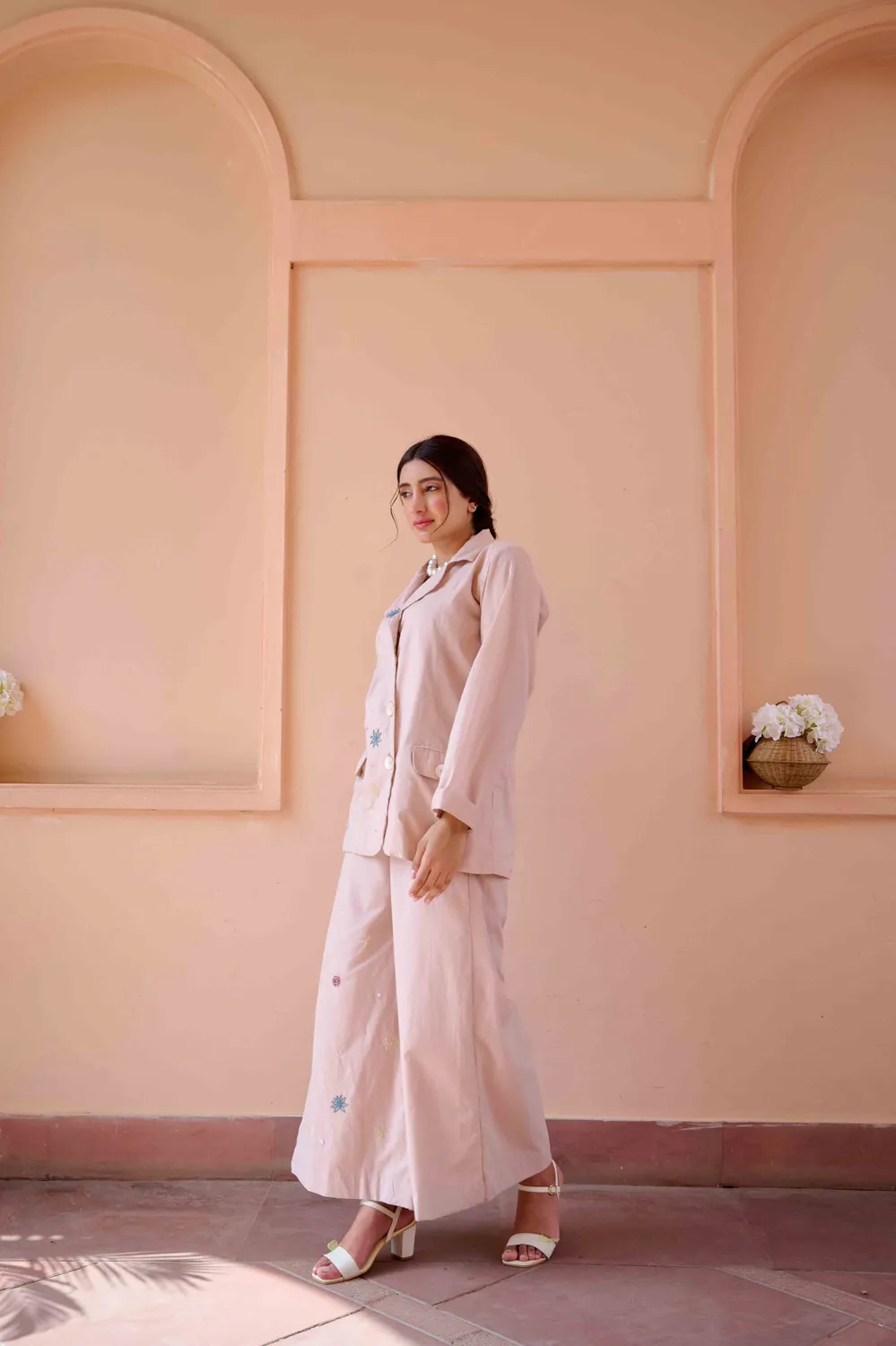 Our Dve Fred completo rosa flamingo in cotone