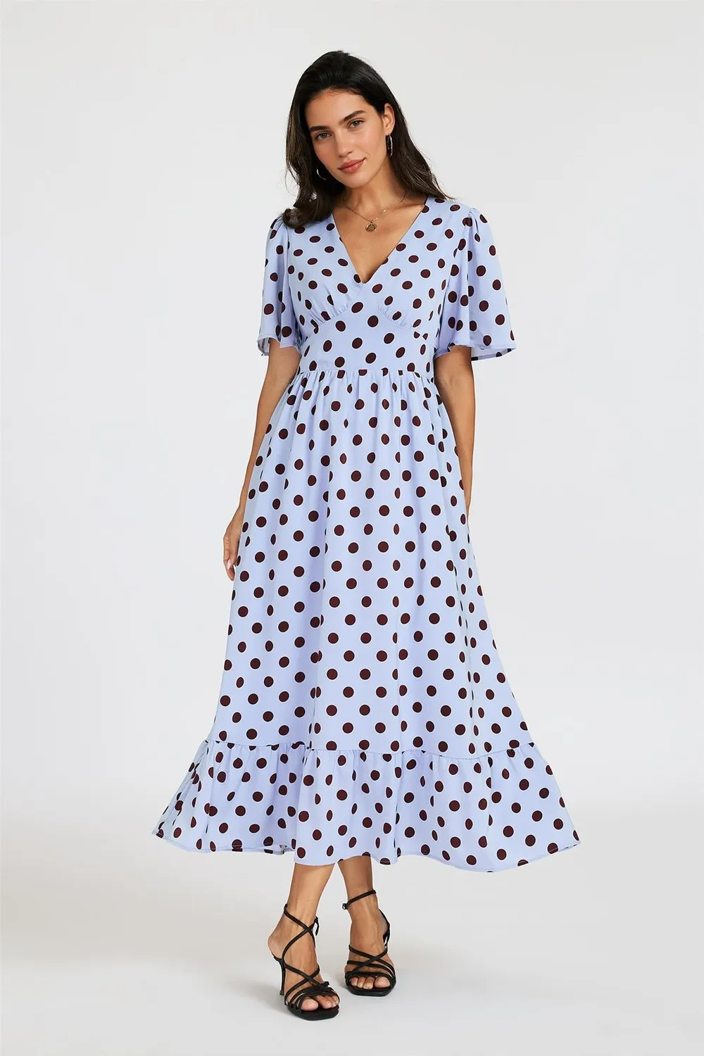 FS Collection pois abito midi scollo V blu