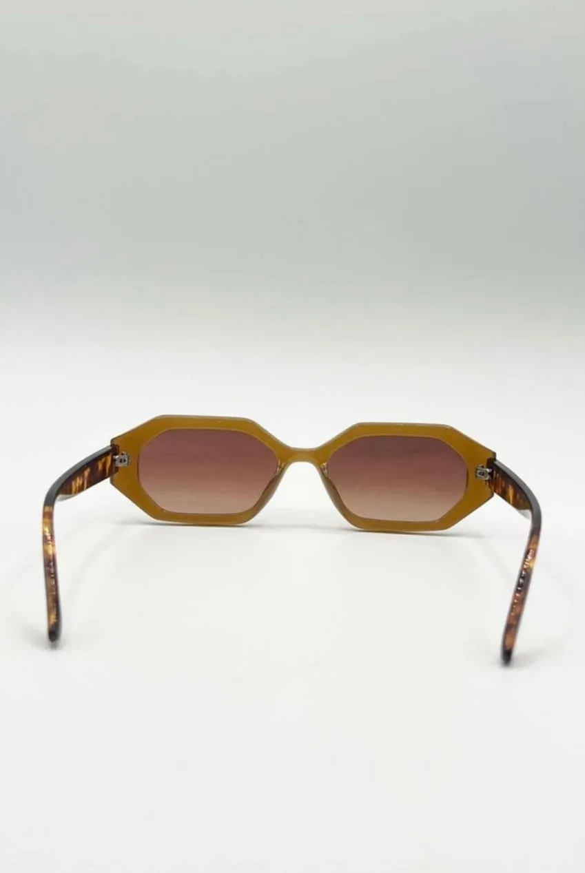 SVNX Oval Geometric occhiali sole marroni tartarugati