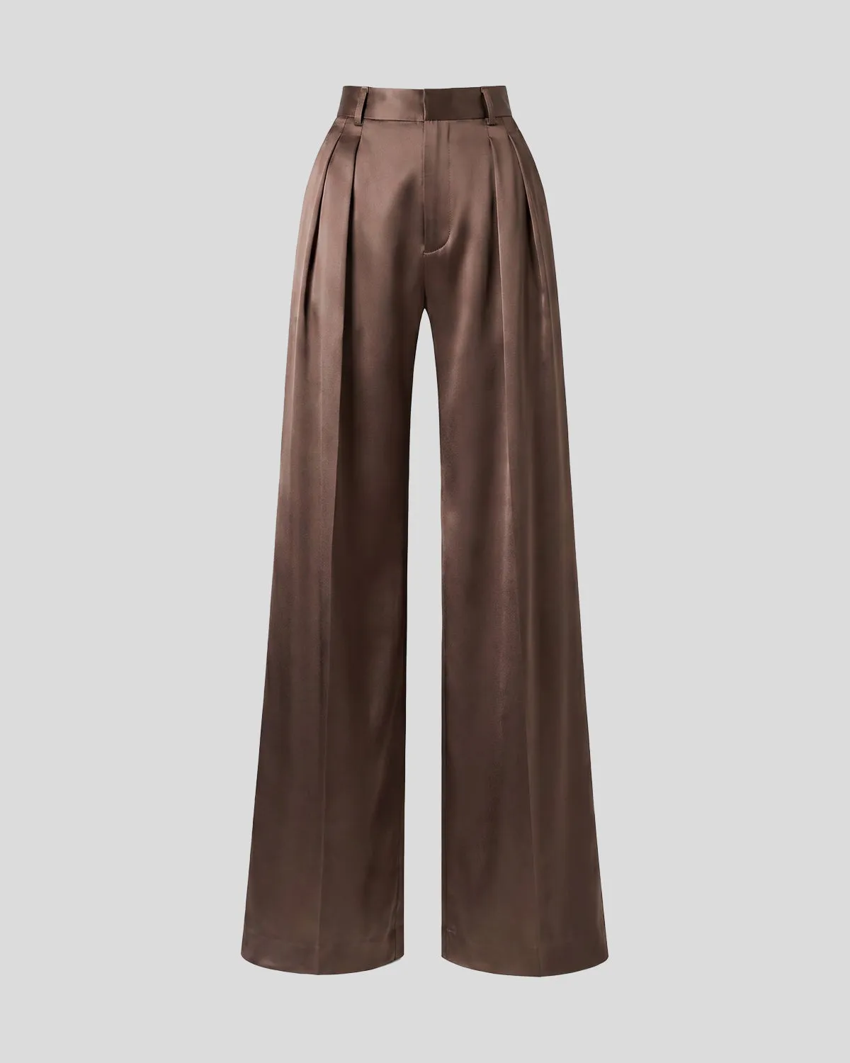 Violante Nessi Keckler pantaloni marroni satin