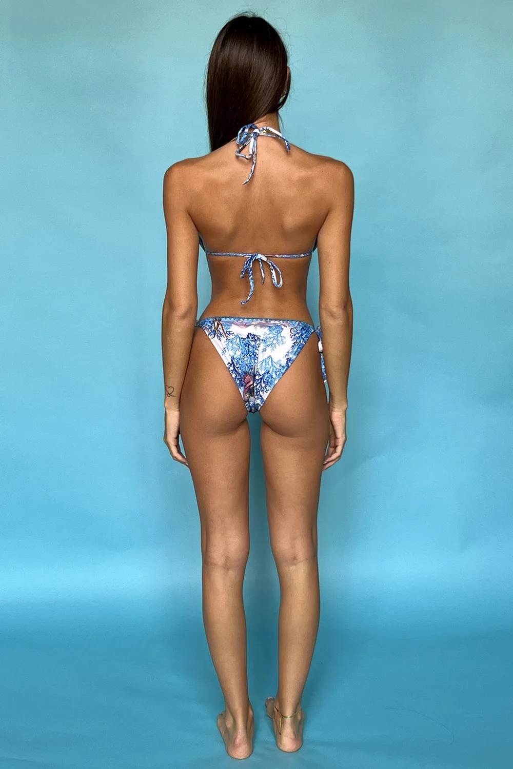 Antica Sartoria DW021 bikini triangolo blu elasticizzato