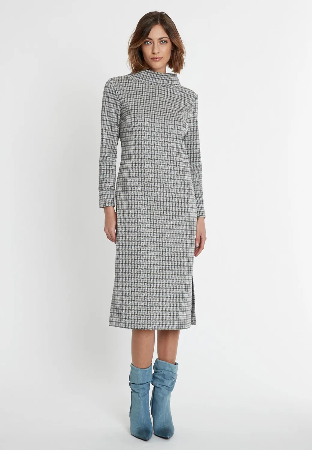 Ana Alcazar Sodana abito midi pied-de-poule lurex