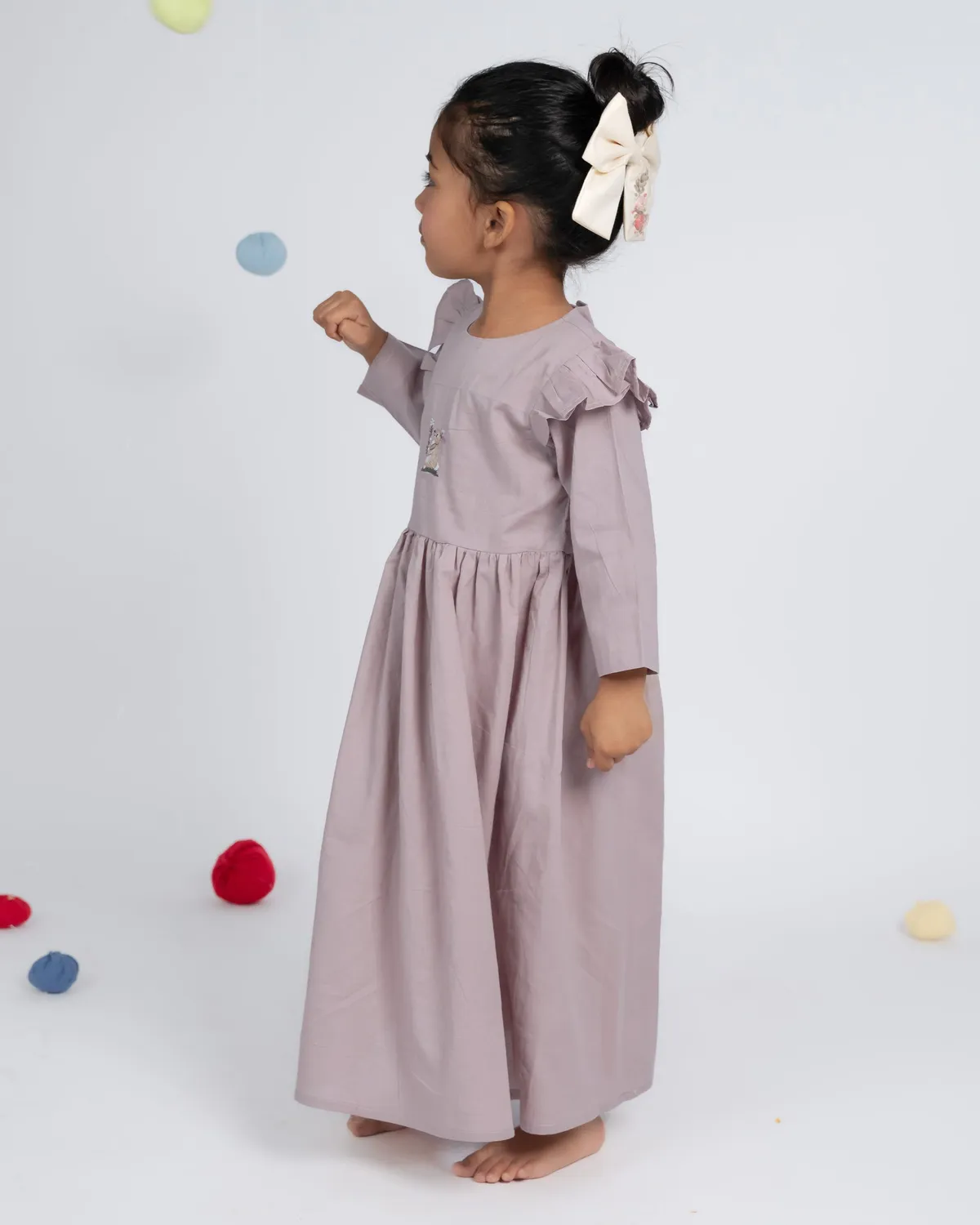 Our Dve Caramel Cloud abito bimba rosa cenere
