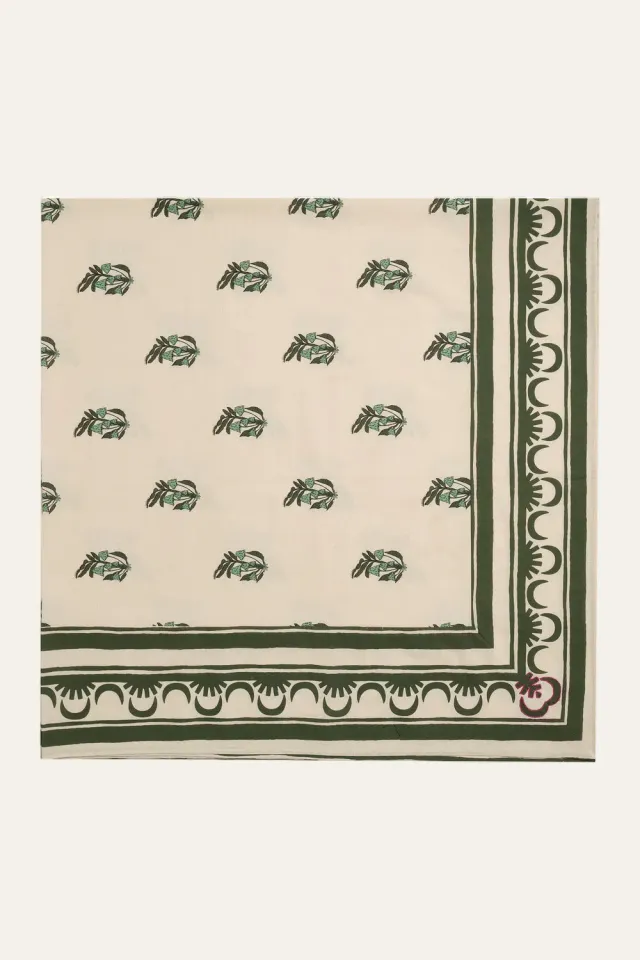 Johanna Ortiz Gems Tropics tovaglia quadrata verde cotone