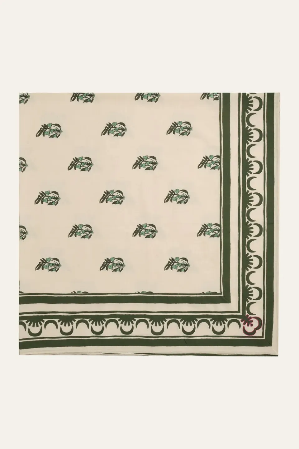 Johanna Ortiz Gems Tropics tovaglia quadrata verde cotone