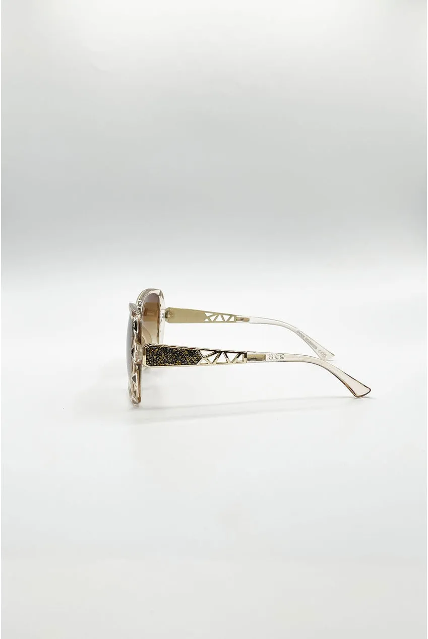 SVNX Round Square occhiali sole champagne