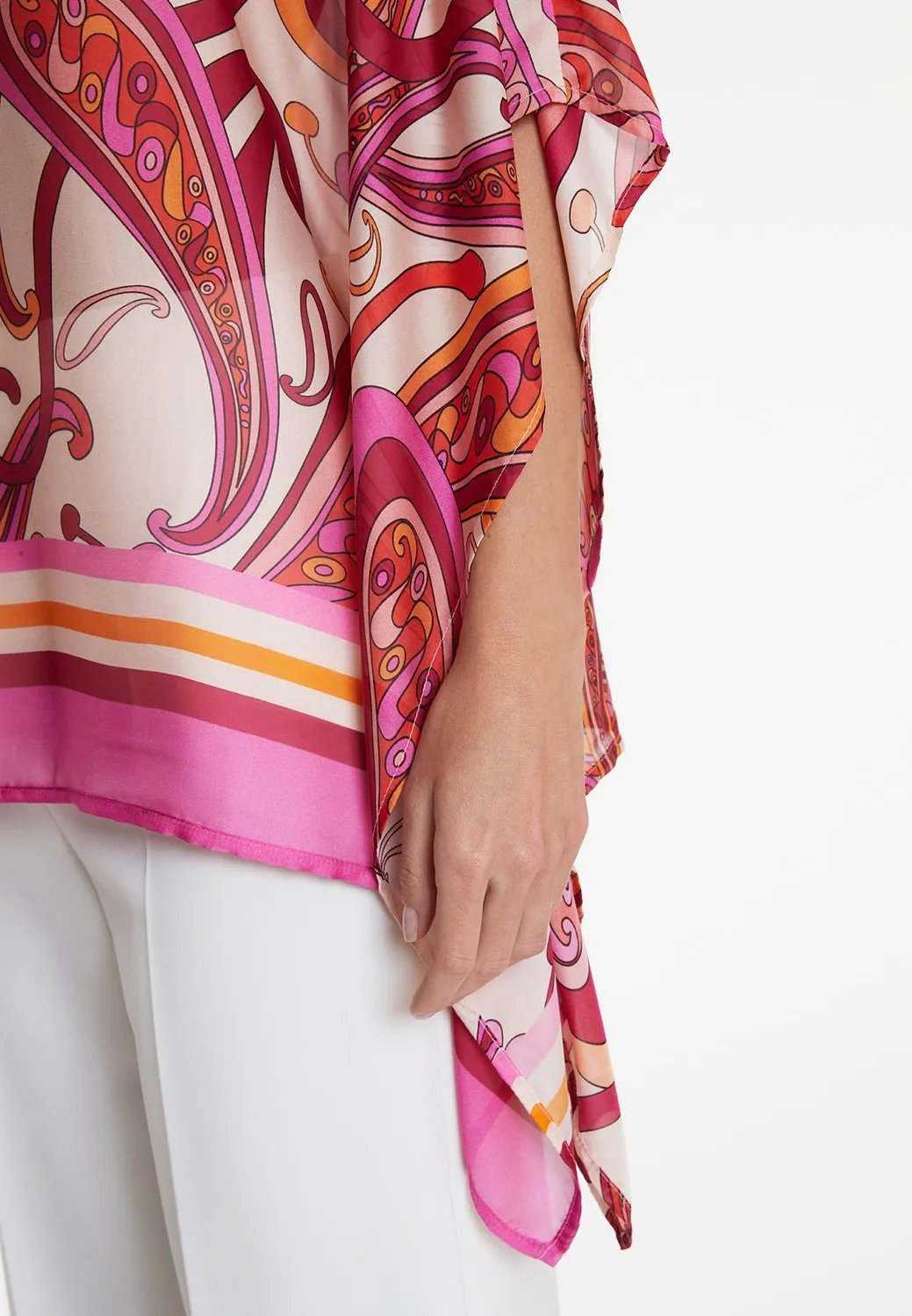 Ana Alcazar Wegosa top chiffon crema fantasia paisley ampio
