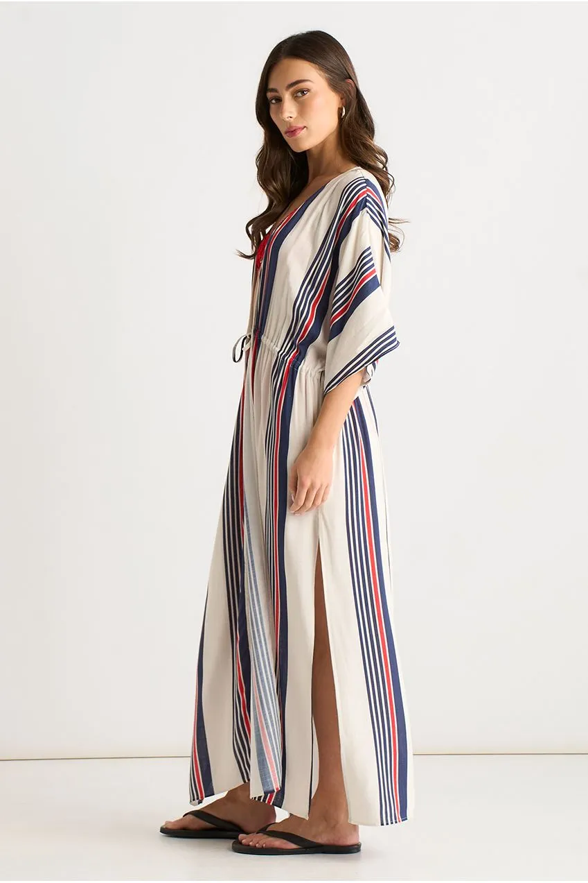 Gini London Stripe kimono mare multicolor con lacci