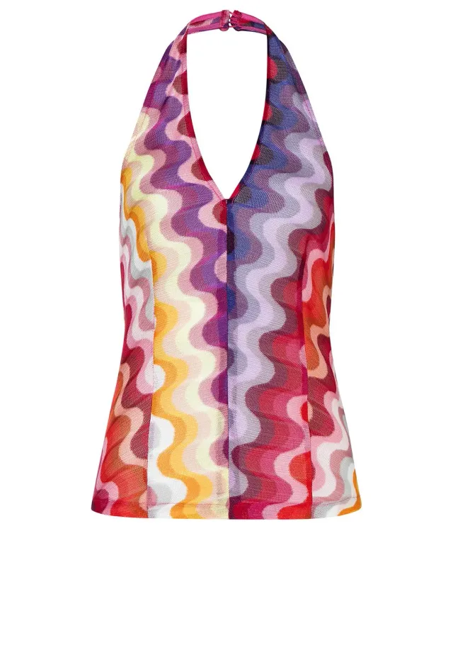 Ana Alcazar Pirli top neckholder maglia onde 70s