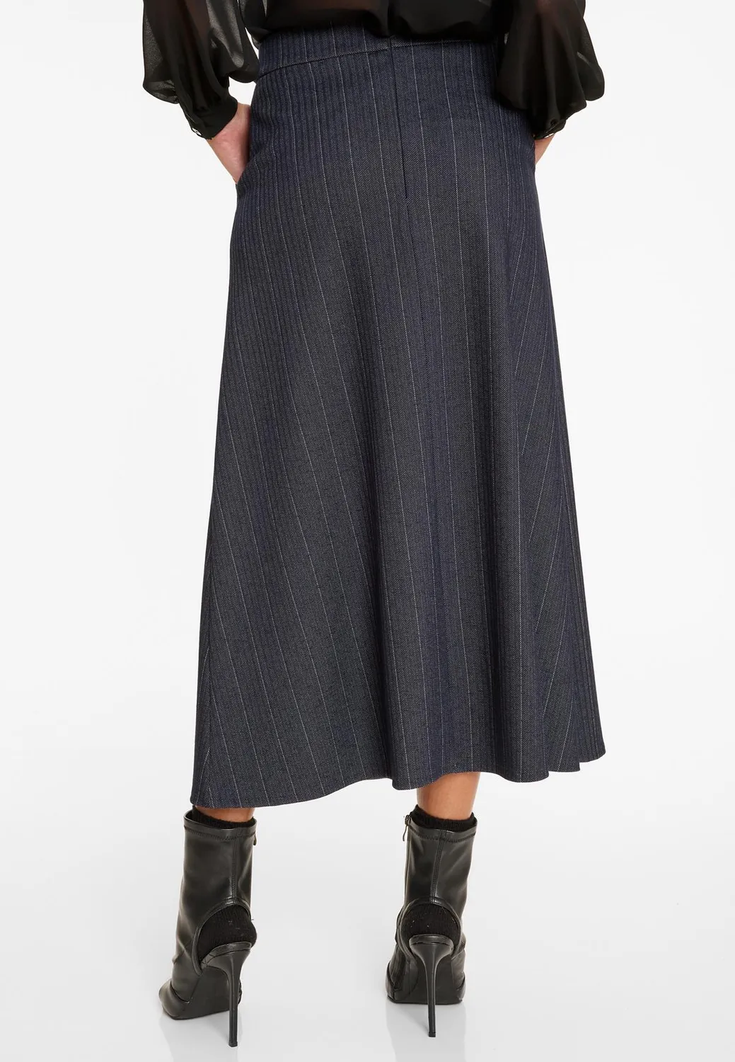 Ana Alcazar Aposi gonna midi denim gessata