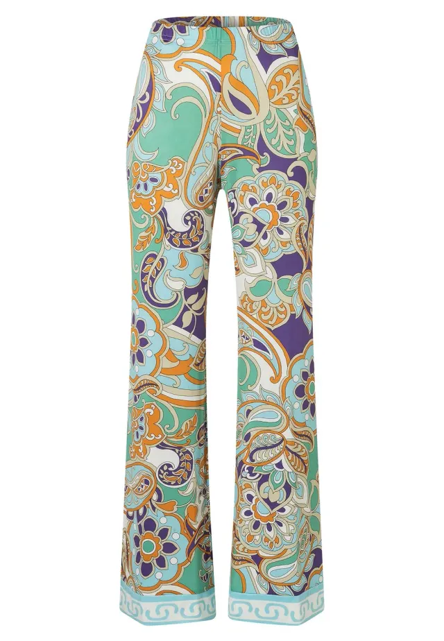 Ana Alcazar Kisby pantaloni zampa jersey paisley
