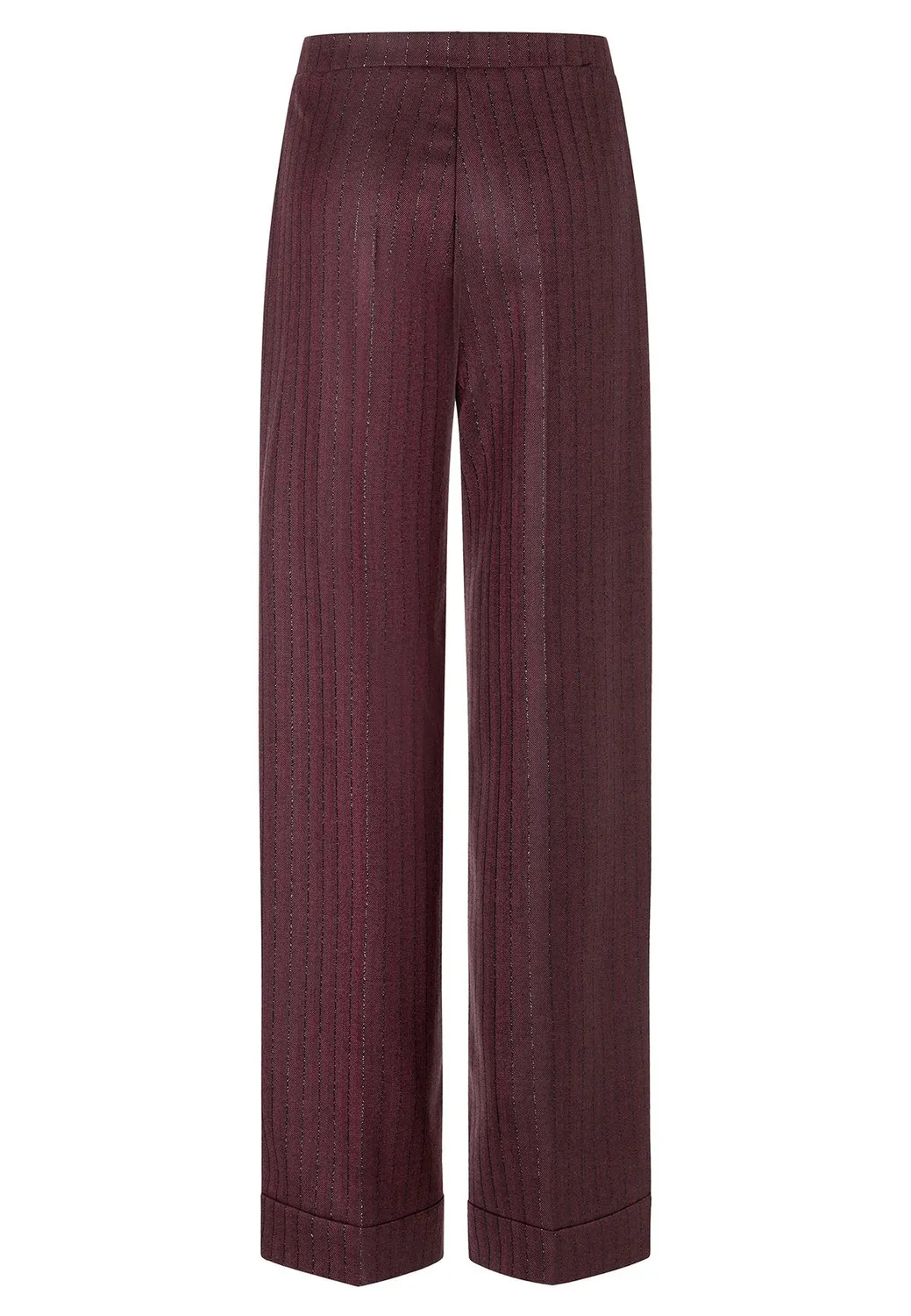 Ana Alcazar Adena pantaloni gessati bordeaux larghi