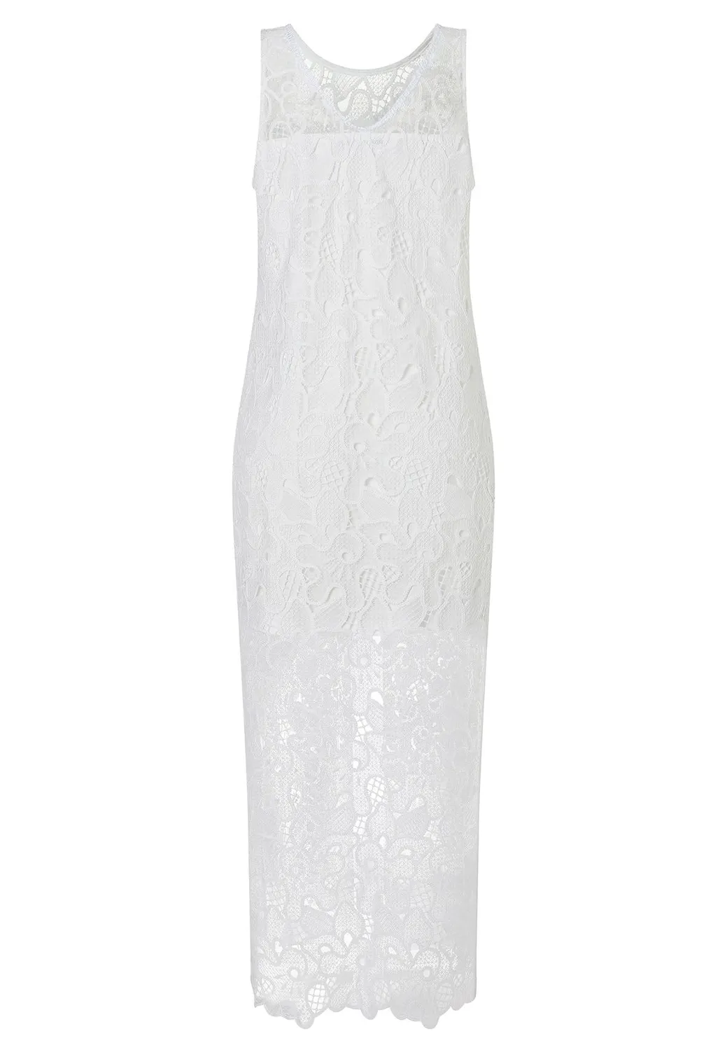 Ana Alcazar Zafola abito lungo pizzo bianco