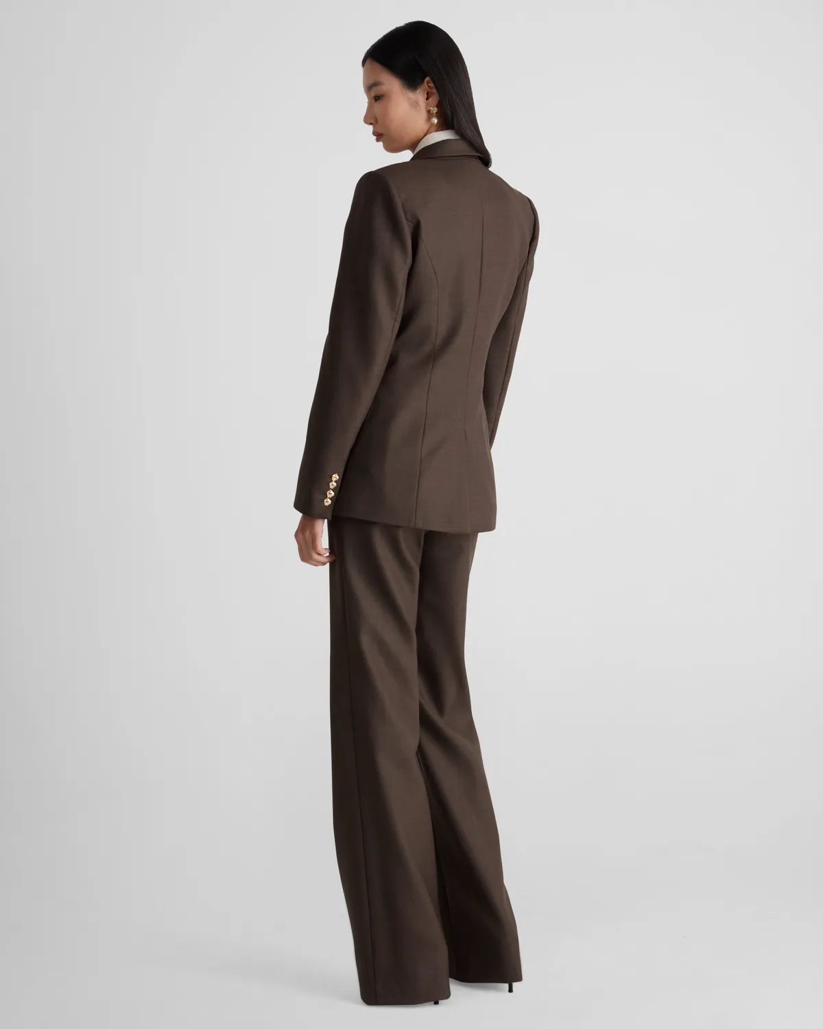 Violante Nessi Sir Blazer doppiopetto marrone lana