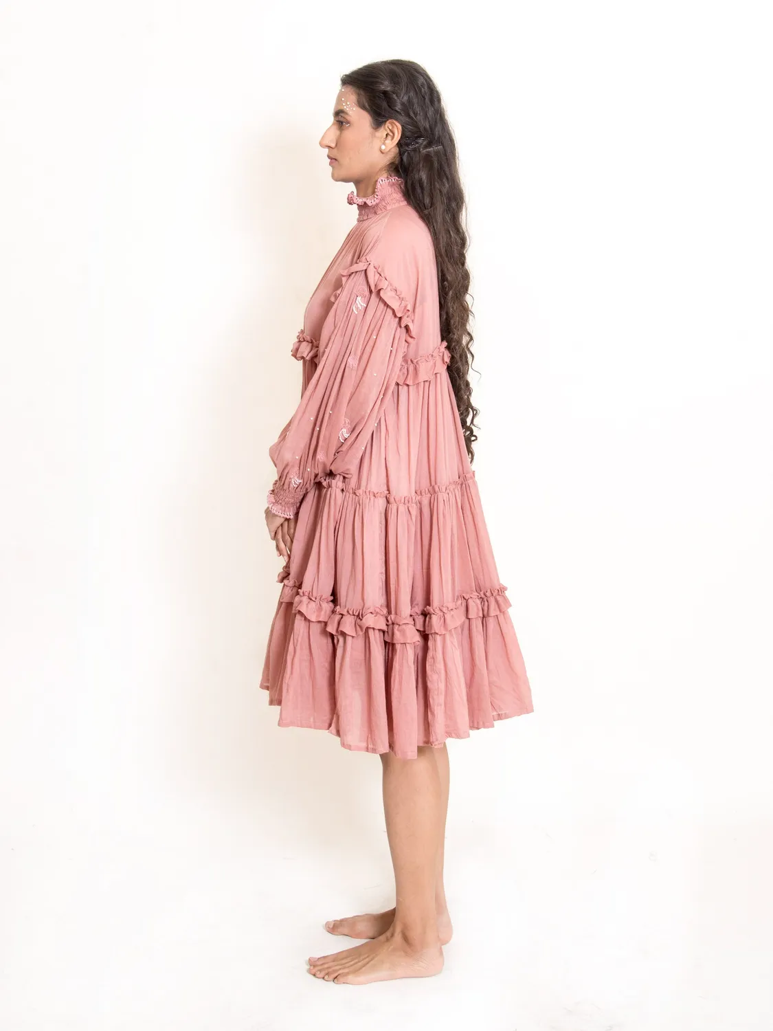 Our Dve Squid Dress vestito cotone rosa cipria