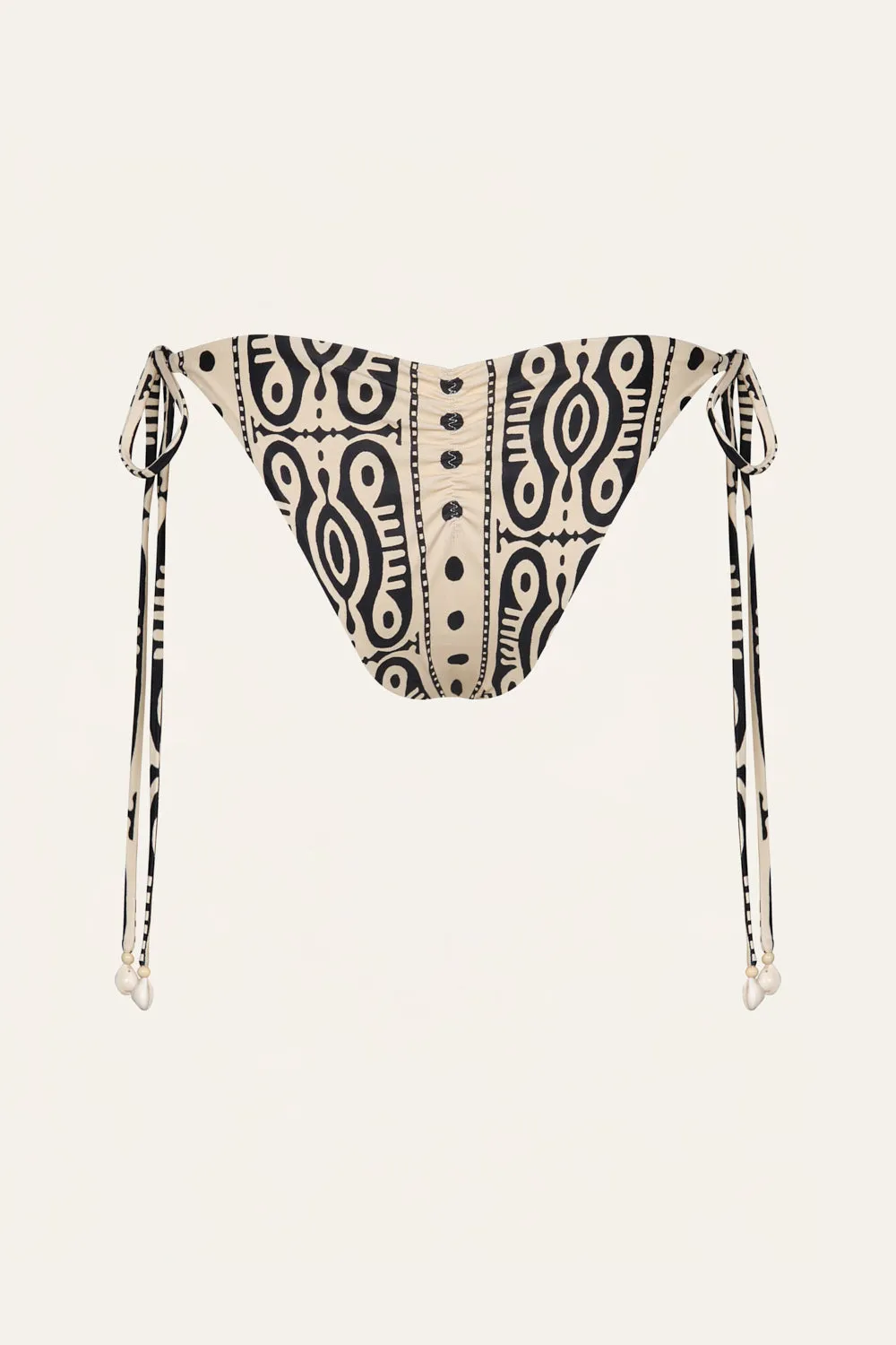 Johanna Ortiz Sagrado slip bikini ecru nero lycra