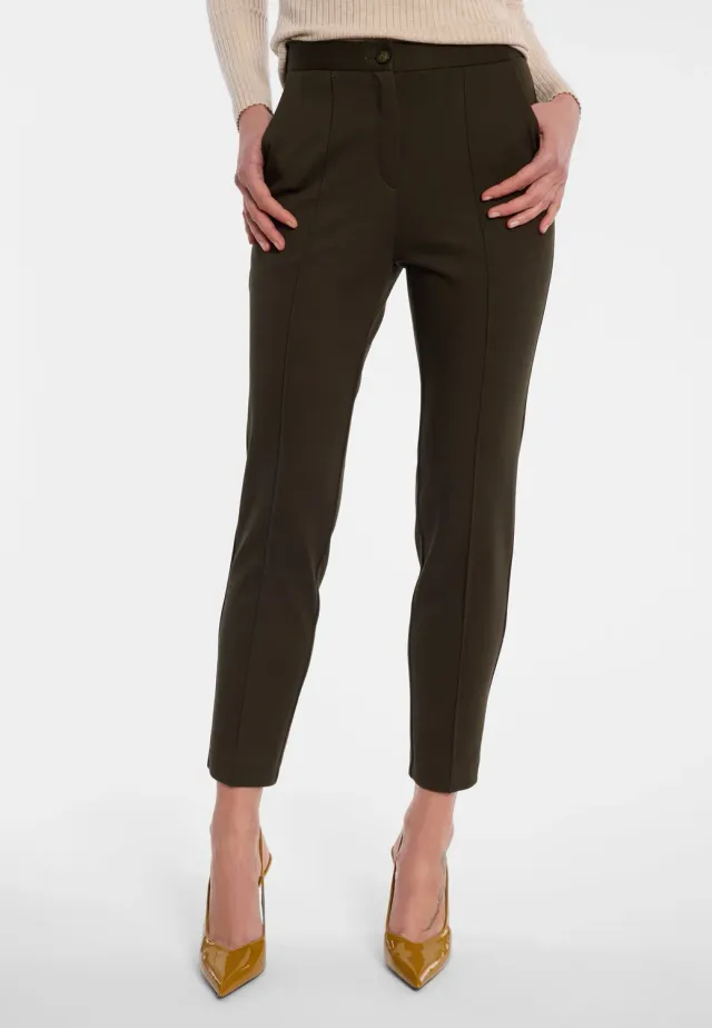 Ana Alcazar Enlyvea pantaloni sigaretta kaki stretch