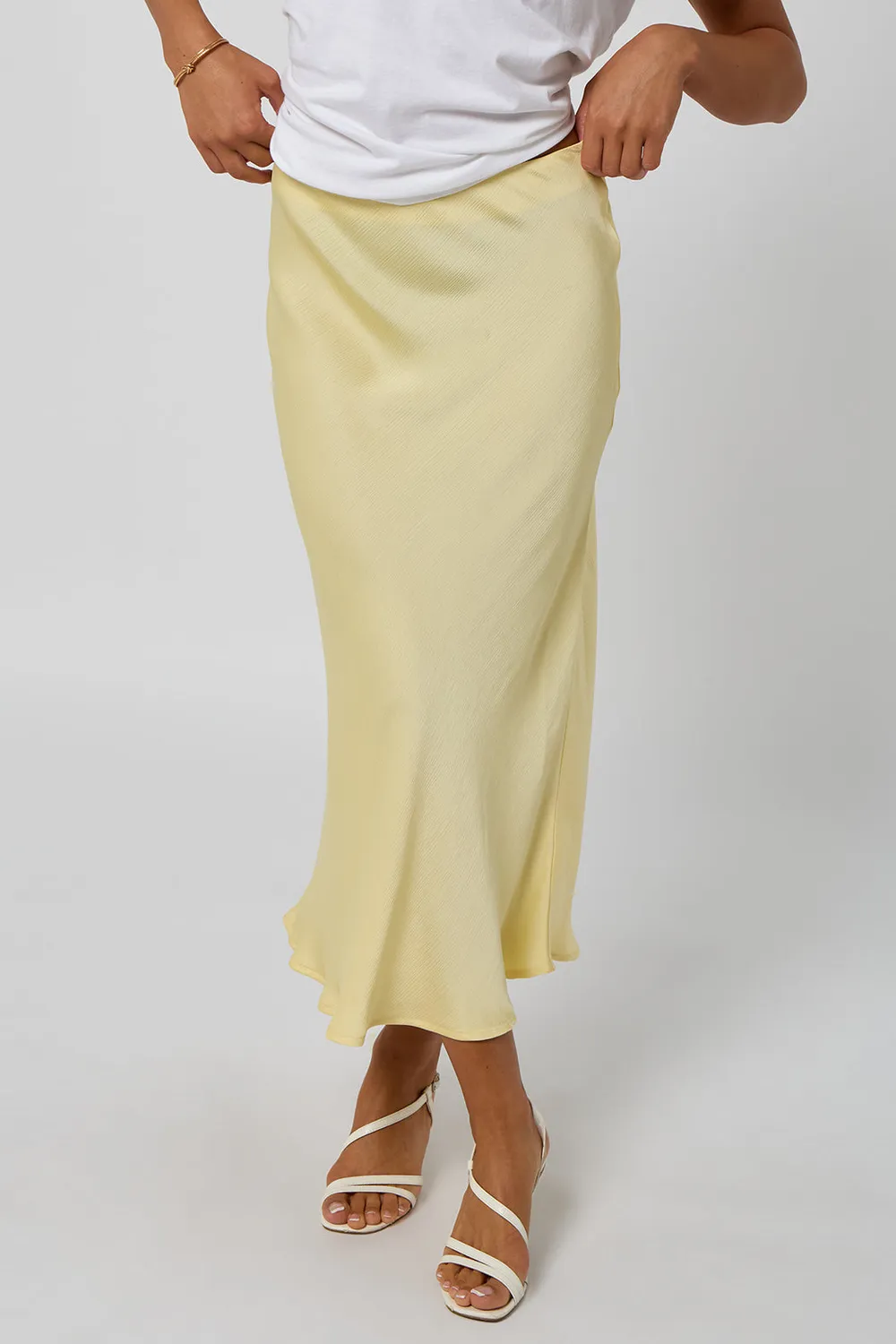 Urban Bliss Lemon gonna midi giallo limone texture